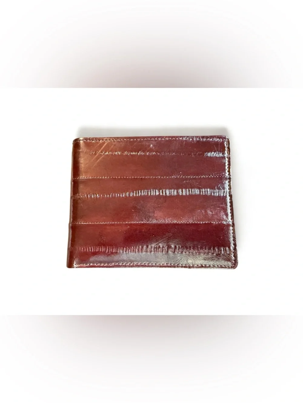 Slim Eelskin Bifold Wallet -Brown